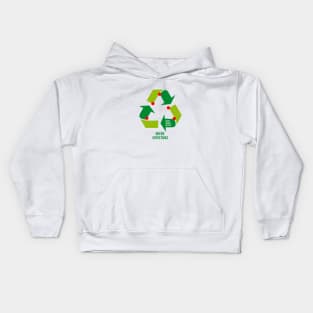 Christmas tree with recycling sign, recycle symbol Kids Hoodie